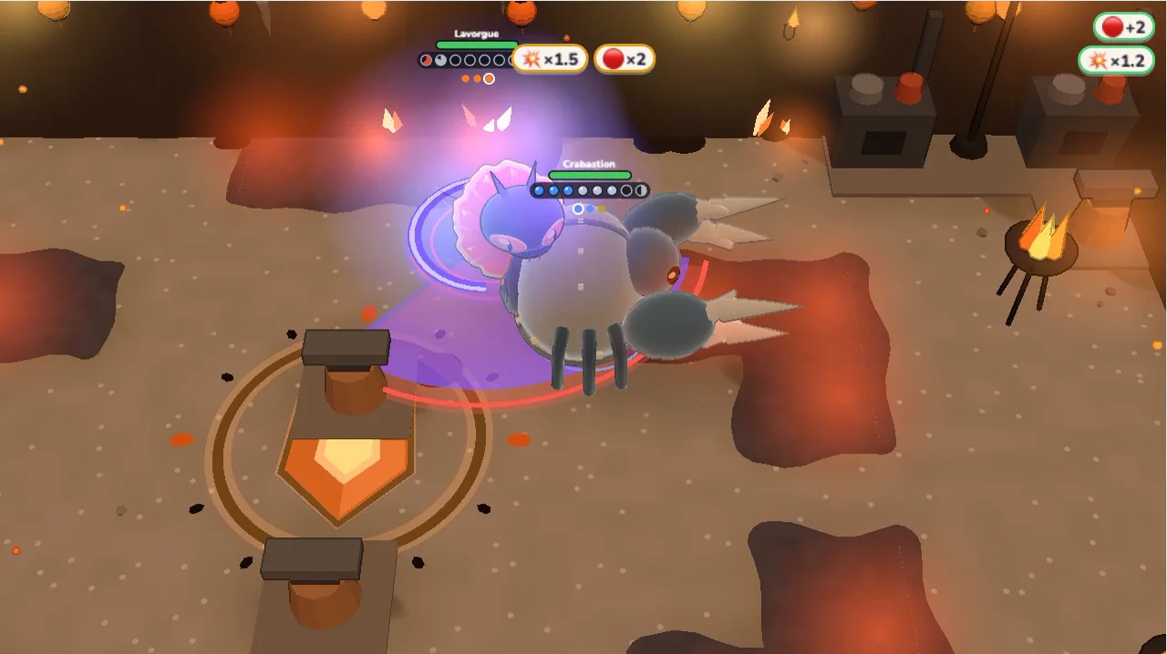 A fight in Auguste’s Forge, an arena of embers